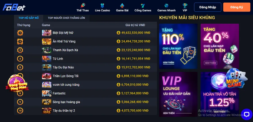 Giải đấu slot game với cúp vàng